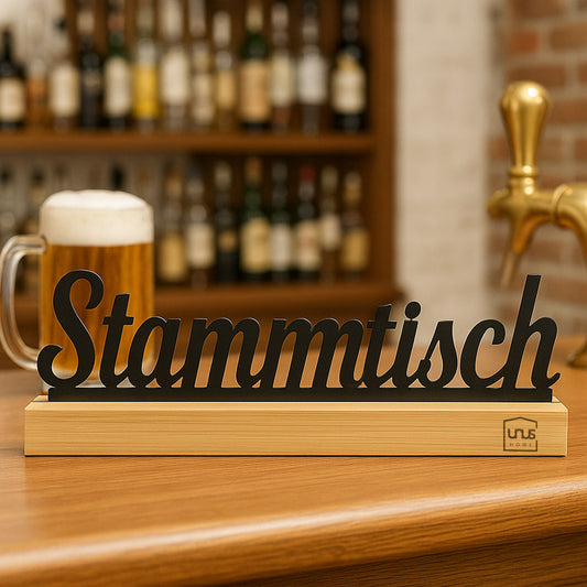 Aufsteller Schriftzug Stammtisch schwarz