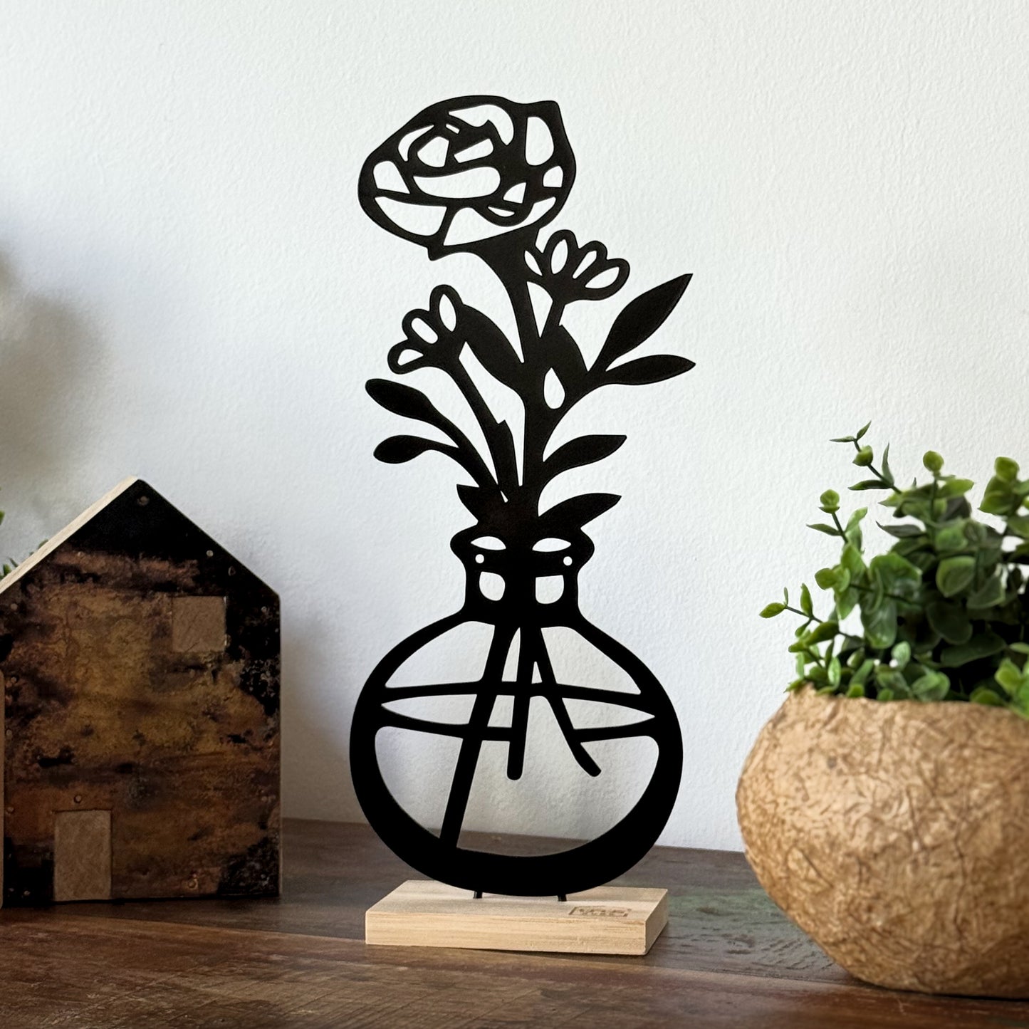 Aufsteller Vase Rose in weiß oder schwarz