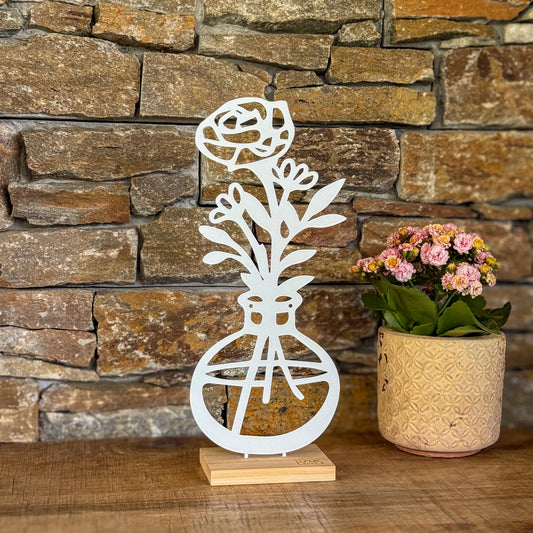 Aufsteller Vase Rose in weiß oder schwarz