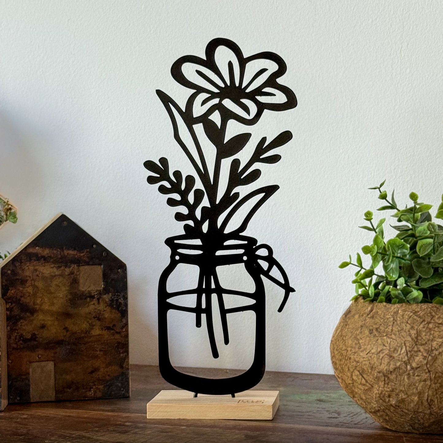 Aufsteller Vase Peonia Metall in weiß oder schwarz