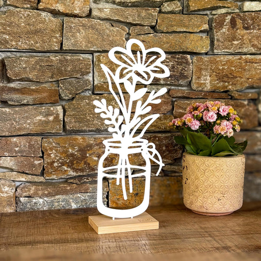 Aufsteller Vase Peonia Metall in weiß oder schwarz