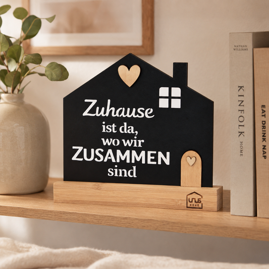 Aufsteller "Zuhause ist da wo wir zusammen sind"