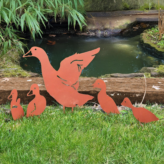 Gartenstecker Entenfamilie im 5er Set