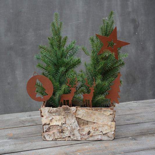 Gartenstecker Weihnachtsstecker 5er Set Rostdesign