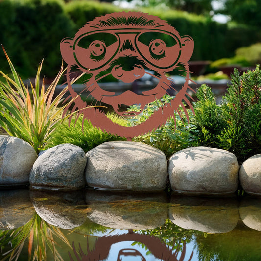 Gartenstecker Otter - Rostoptik