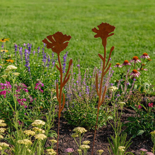 Gartenstecker Blütenstiel in rost