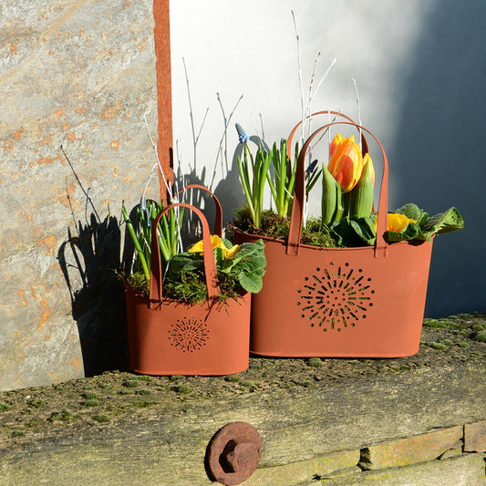 Blumentöpfe Handtaschen Rostoptik 2er Set
