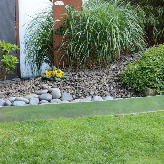 Rasenkante Metall verzinkt 5, 10, 15, 20, 25, 30, 35, 40, 45 und 50 Meter silber oder anthrazit