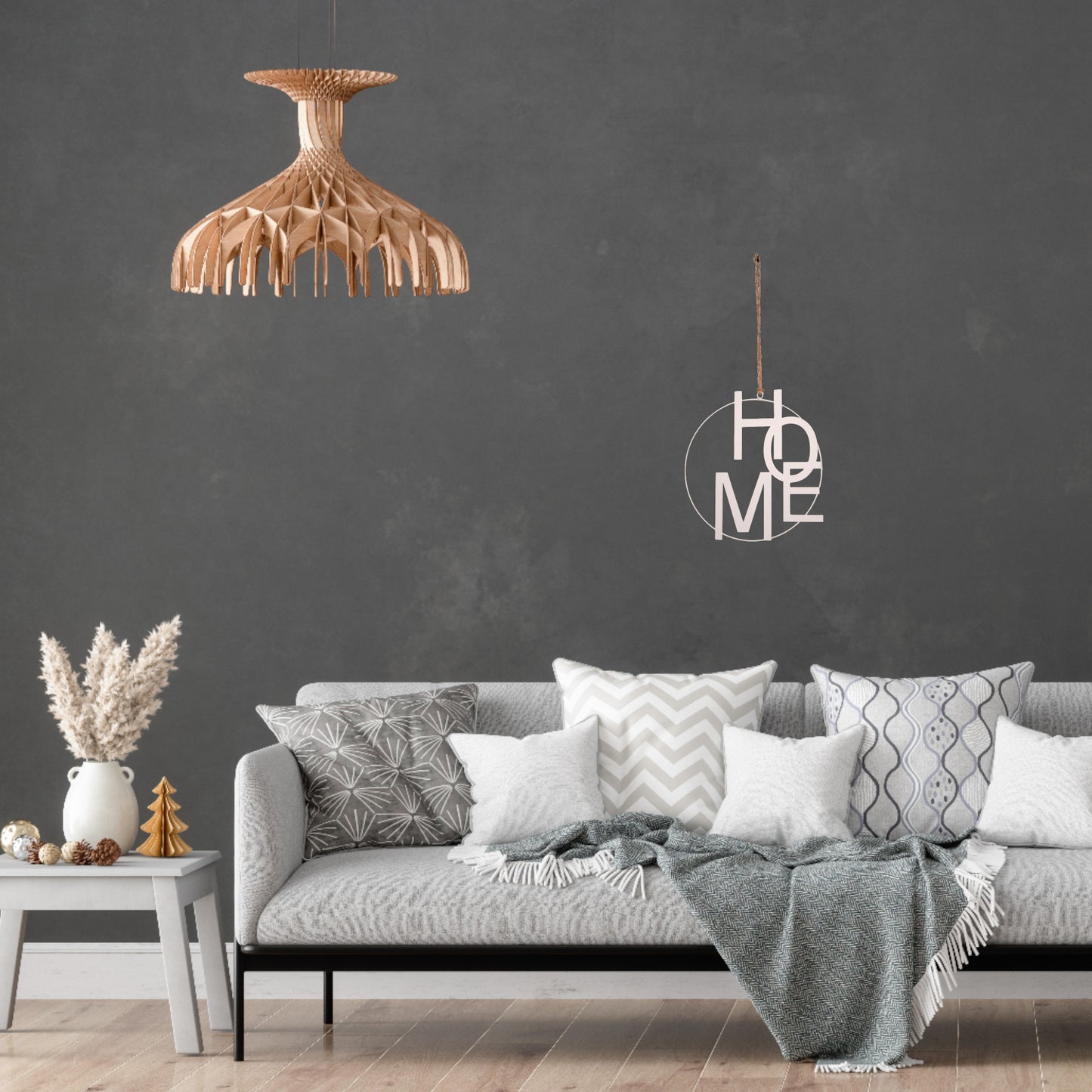 Metall-Aufhänger mit Schriftzug HOME 25cm