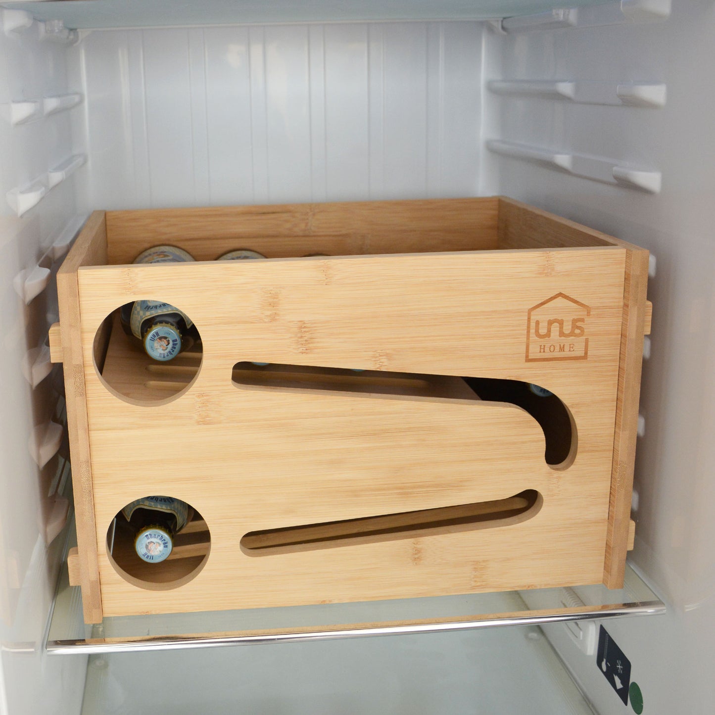 Bierkasten mit Flaschenrutsche