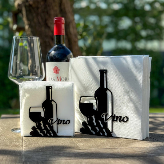 Serviettenhalter aus Metall - Schwarz oder Rost - in zwei Größen erhältlich