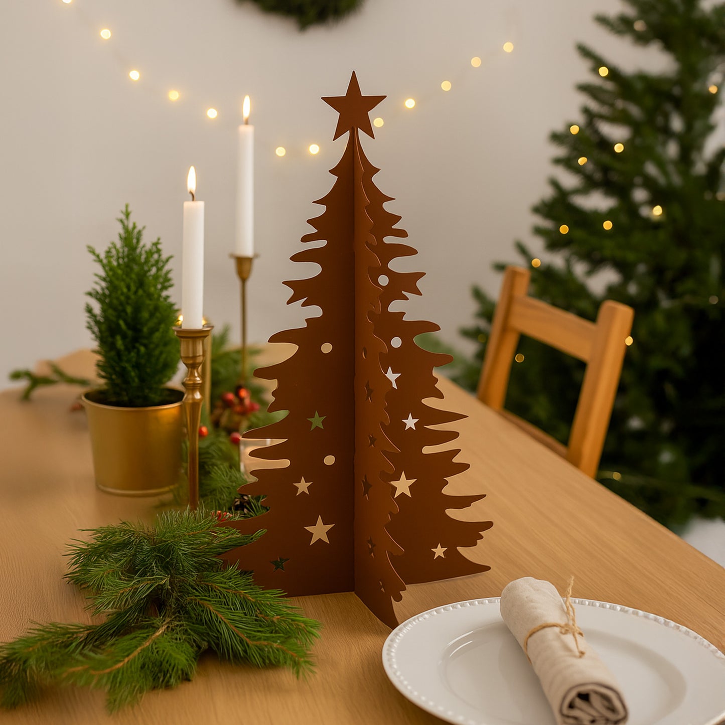 Auftsteller Weihnachtsbaum rost