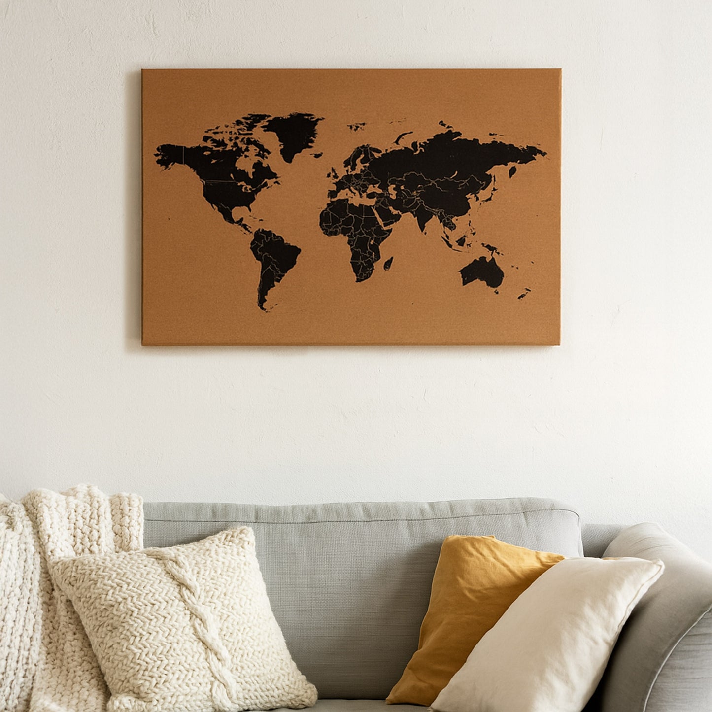 Wandbild Kork mit Stecknadeln