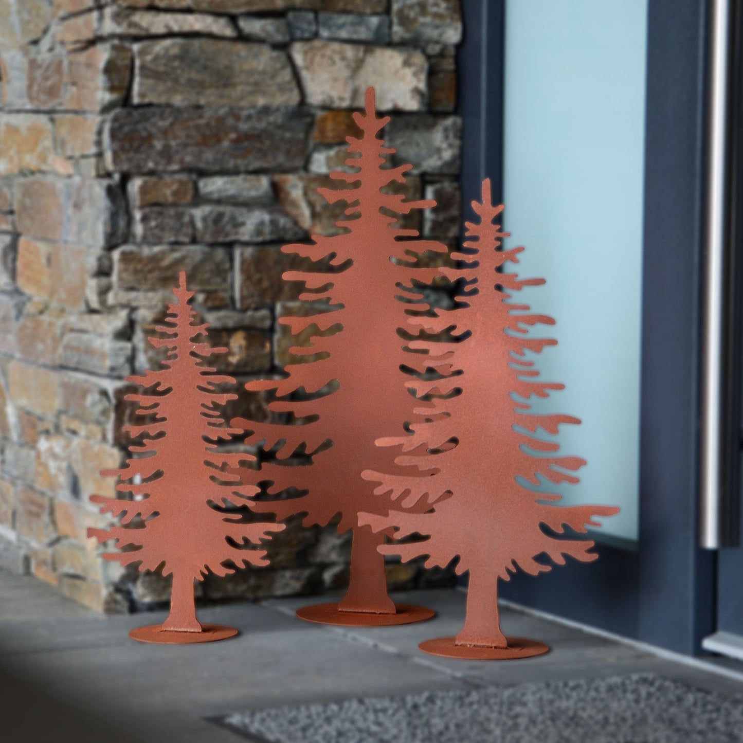 Tannenbaum-Aufsteller im Rostdesign klein