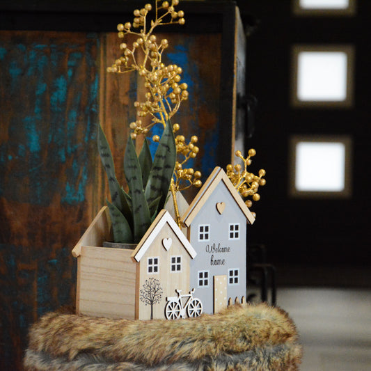 Dekorative Holz-Häuser Aufbewahrungsbox
