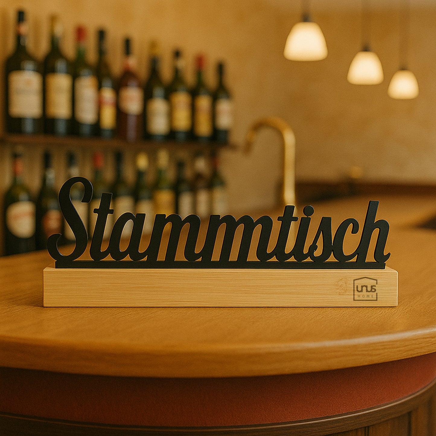 Aufsteller Schriftzug Stammtisch schwarz