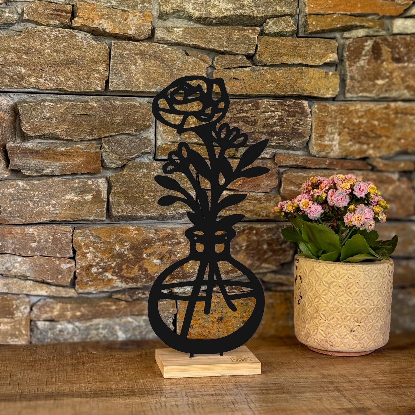 Aufsteller Vase Rose in weiß oder schwarz