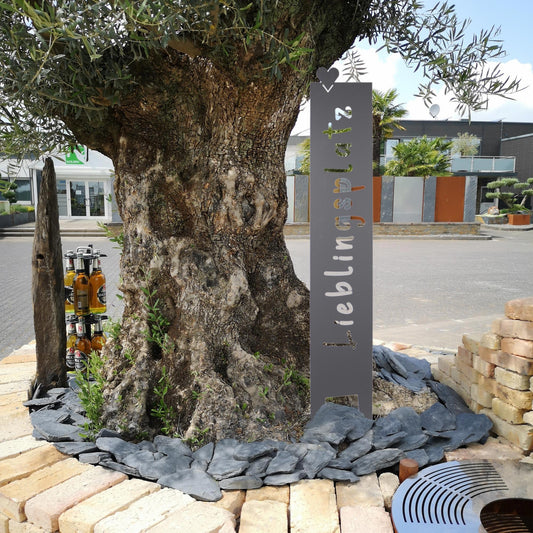 Gartenschild Lieblingsplatz 4 verschiedene Farben