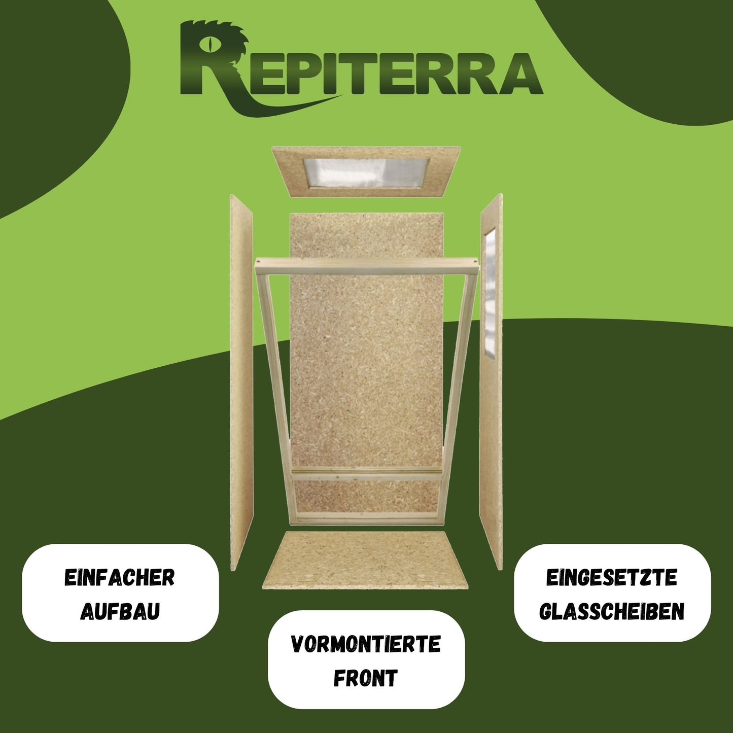 Repiterra Holz Hochterrarium für Chamäleon 60x120x60 cm
