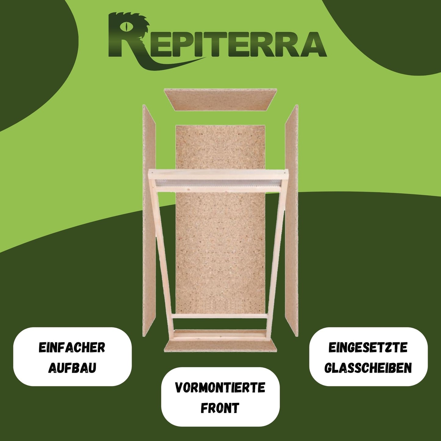 Repiterra Holz Hochterrarium Frontbelüftung 60x120x60 cm