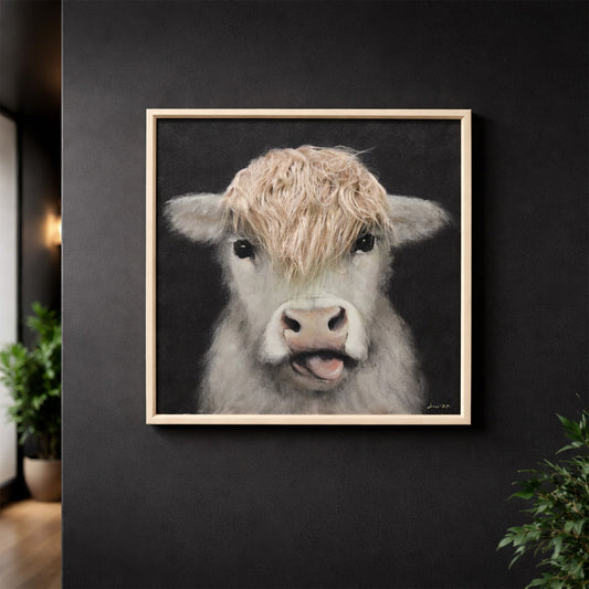 Wall Art 3D Hairfusion Kuh weiß ohne Hörner 60x60