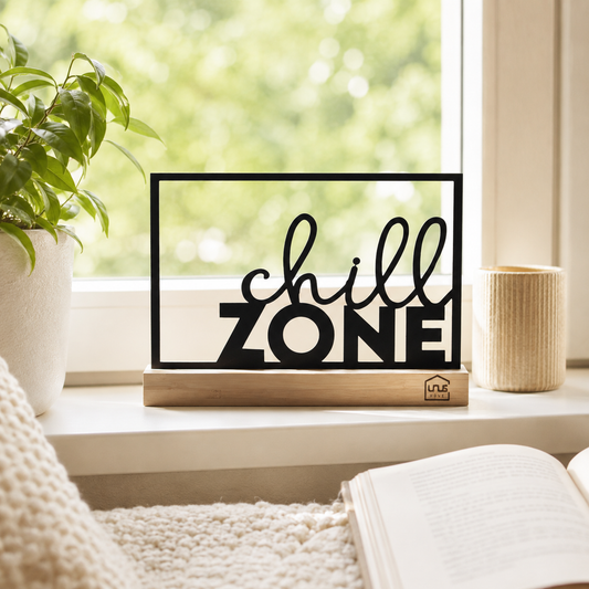 Aufsteller mit Text "Chill Zone"