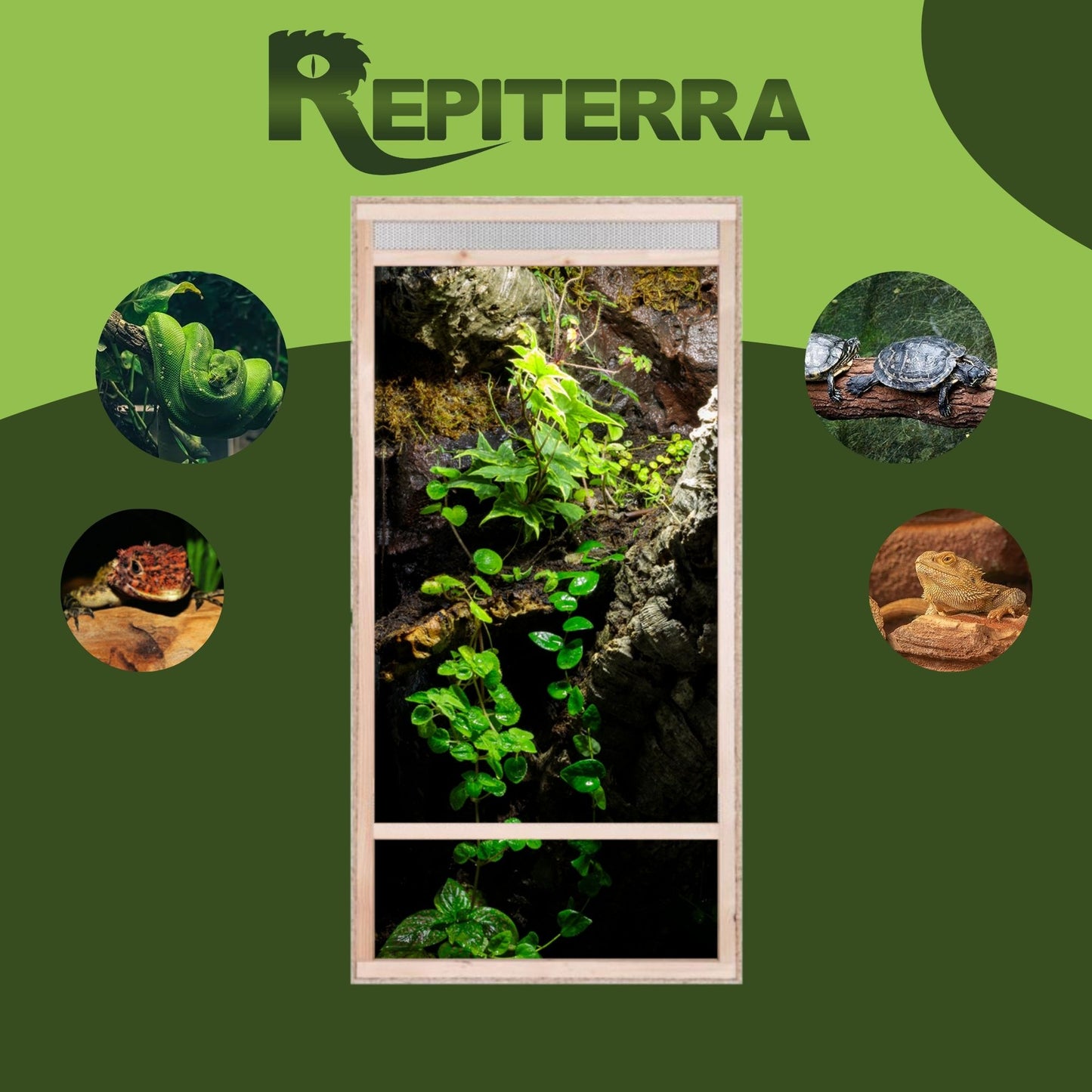 Repiterra Holz Hochterrarium Frontbelüftung 60x120x60 cm
