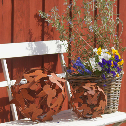 Deko-Kugel Schmetterlinge Rost Ø19