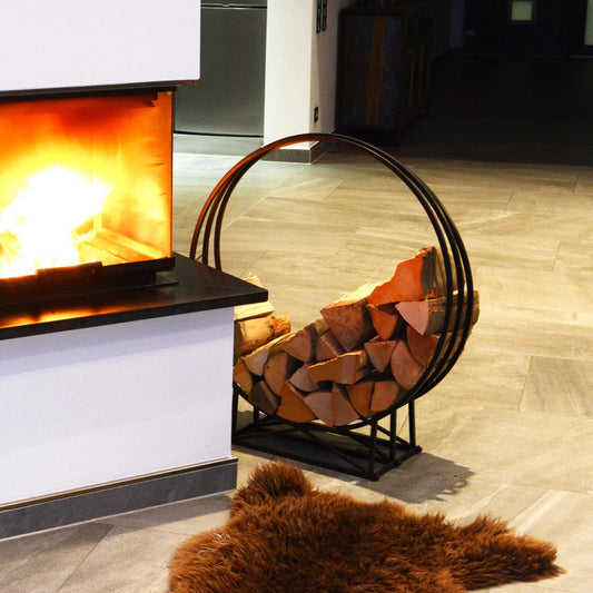 Holzhalter rund schwarz