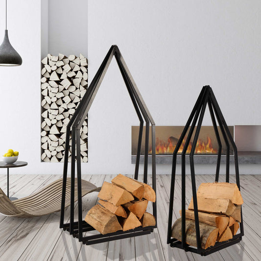 Holzhalter Hausform schwarz