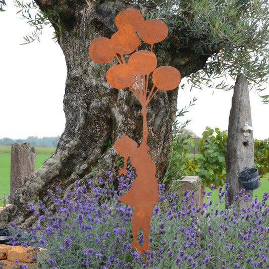 Roststecker Mädchen mit Ballons groß