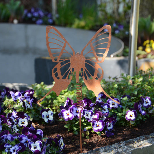 Roststecker Schmetterling und Libelle mit Wackelfeder 2er Set