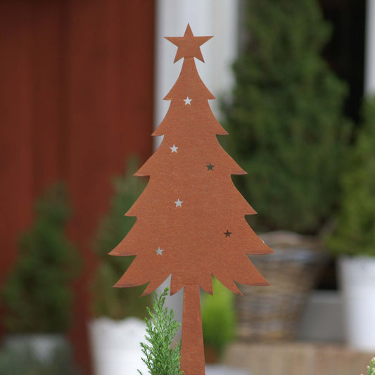 Stecker Zink Weihnachtsbaum m Stern Rost