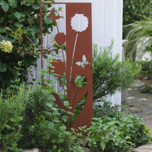 Stecker Rost Schild Blumen