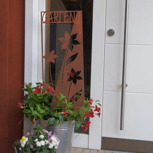 Stecker Rost Schild Blumen "Garten"