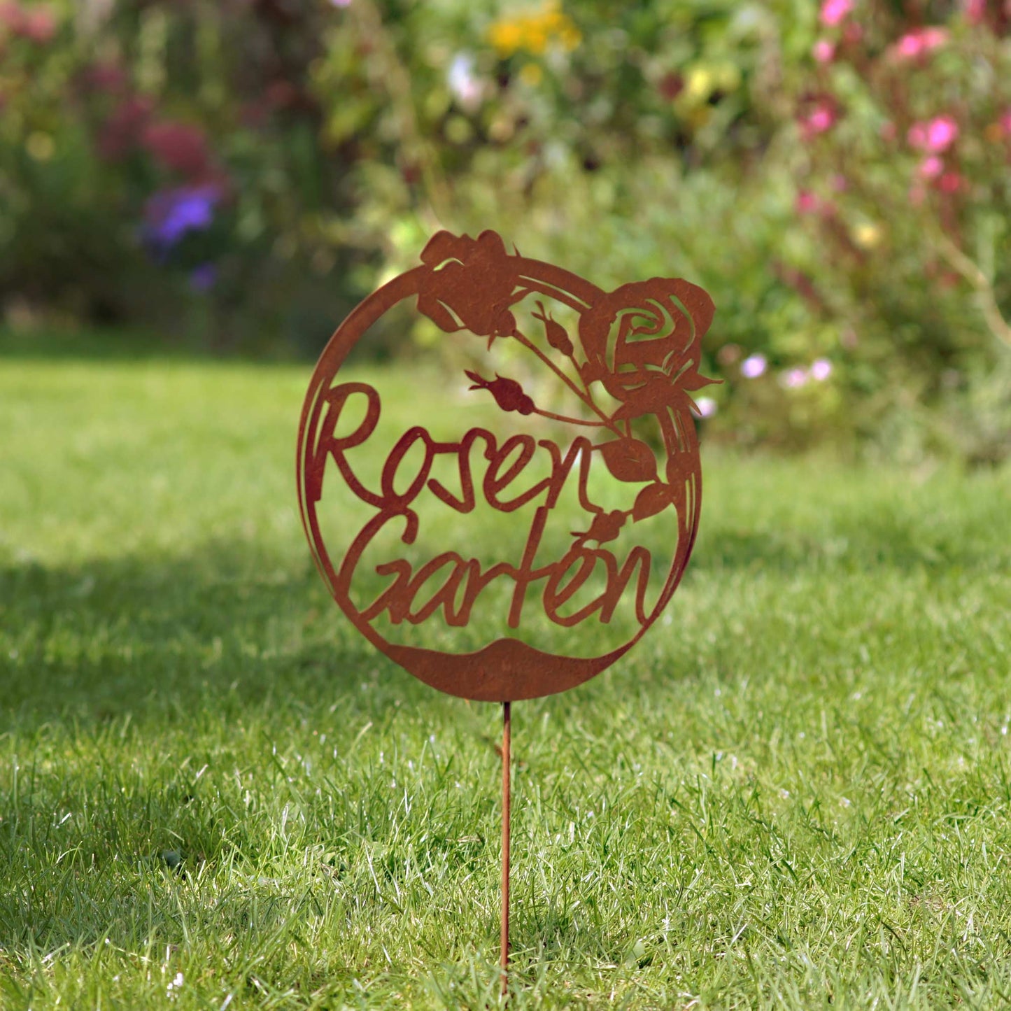 Stecker Rost rundes Schild " Rosengarten"