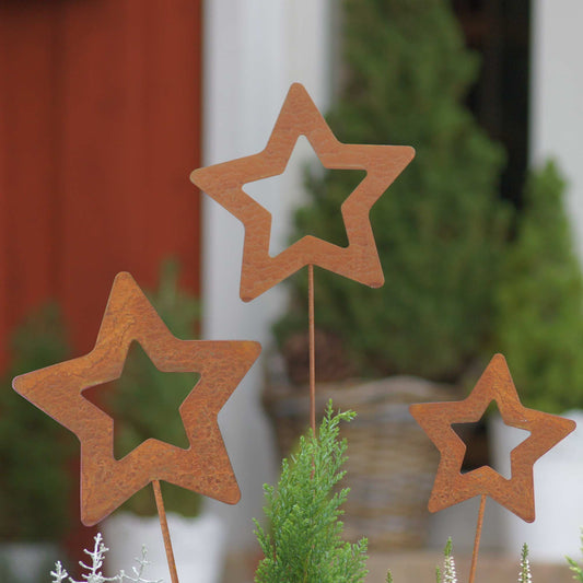 Sternenstecker rostig 3er Set