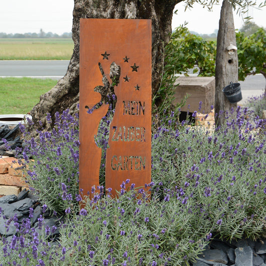 Roststecker Schild Zaubergarten schmal