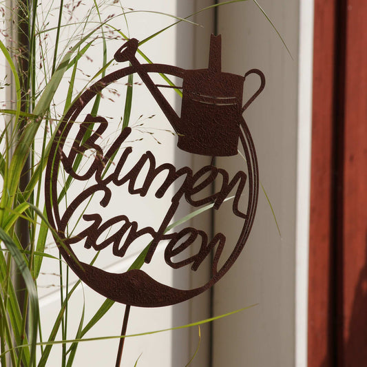 Stecker Rost rundes Schild " Blumengarten"