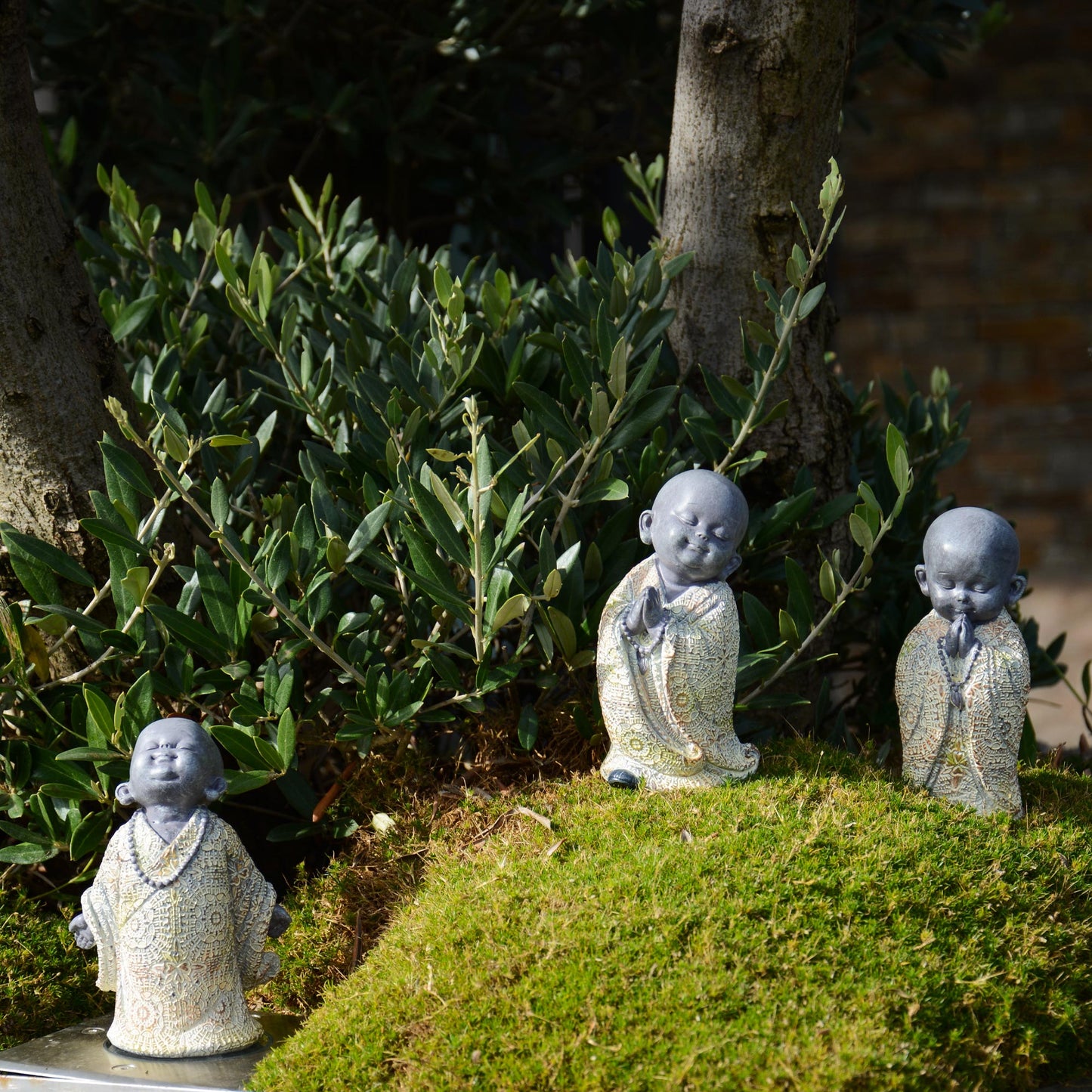 Dekofiguren Polyresin "Kleine Mönche" 3er-Set