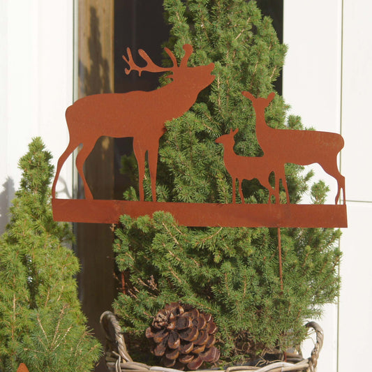 Roststecker Zink Hirschfamilie rostig groß