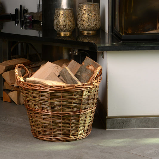 Korb Weide konisch m 2 Griffe innen gefüttert Ø45