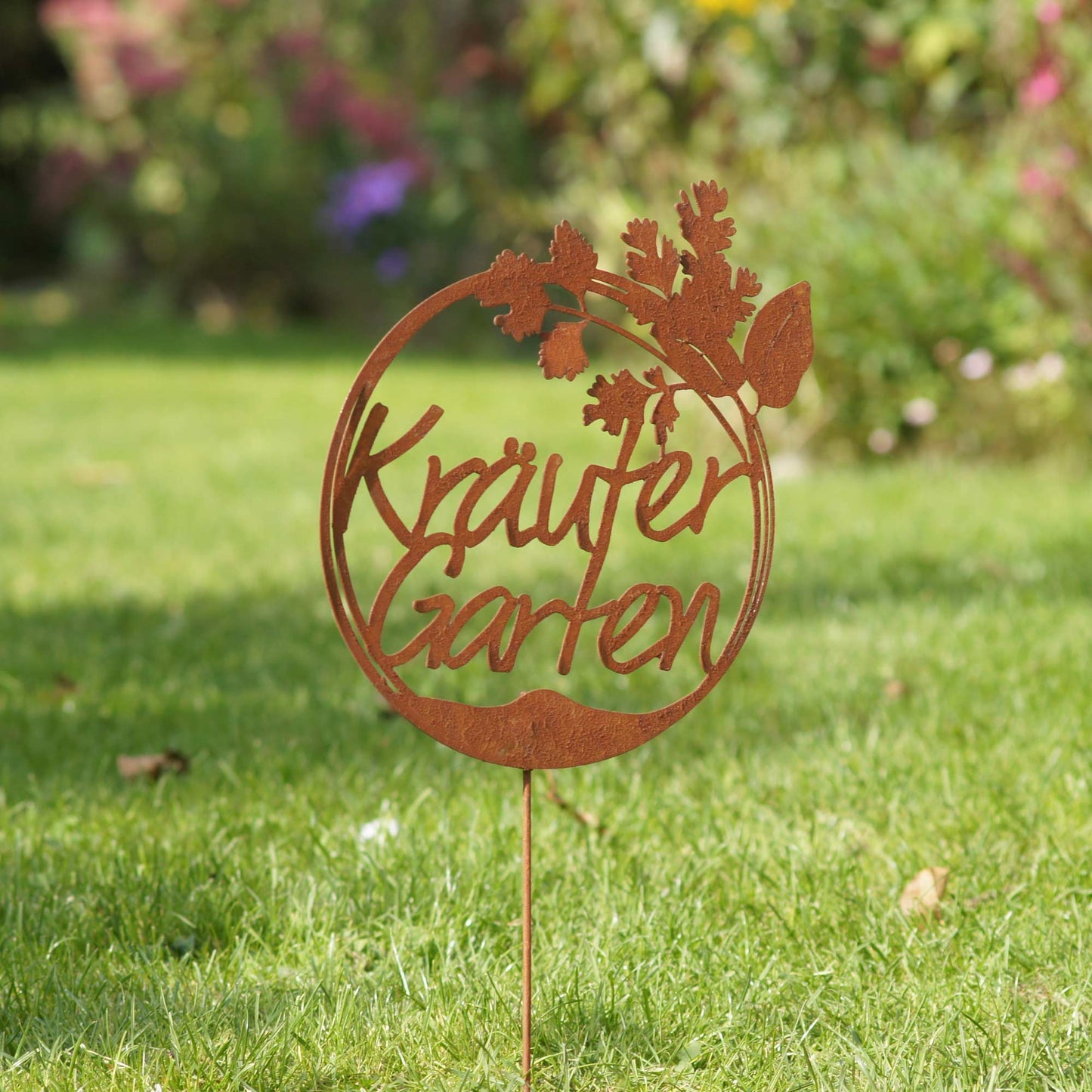 Stecker Rost rundes Schild " Kräutergarten"