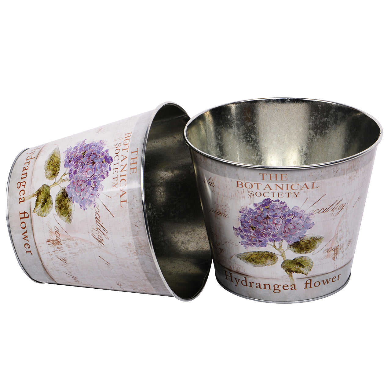 Topf Zink rund Hortensie 2er Set