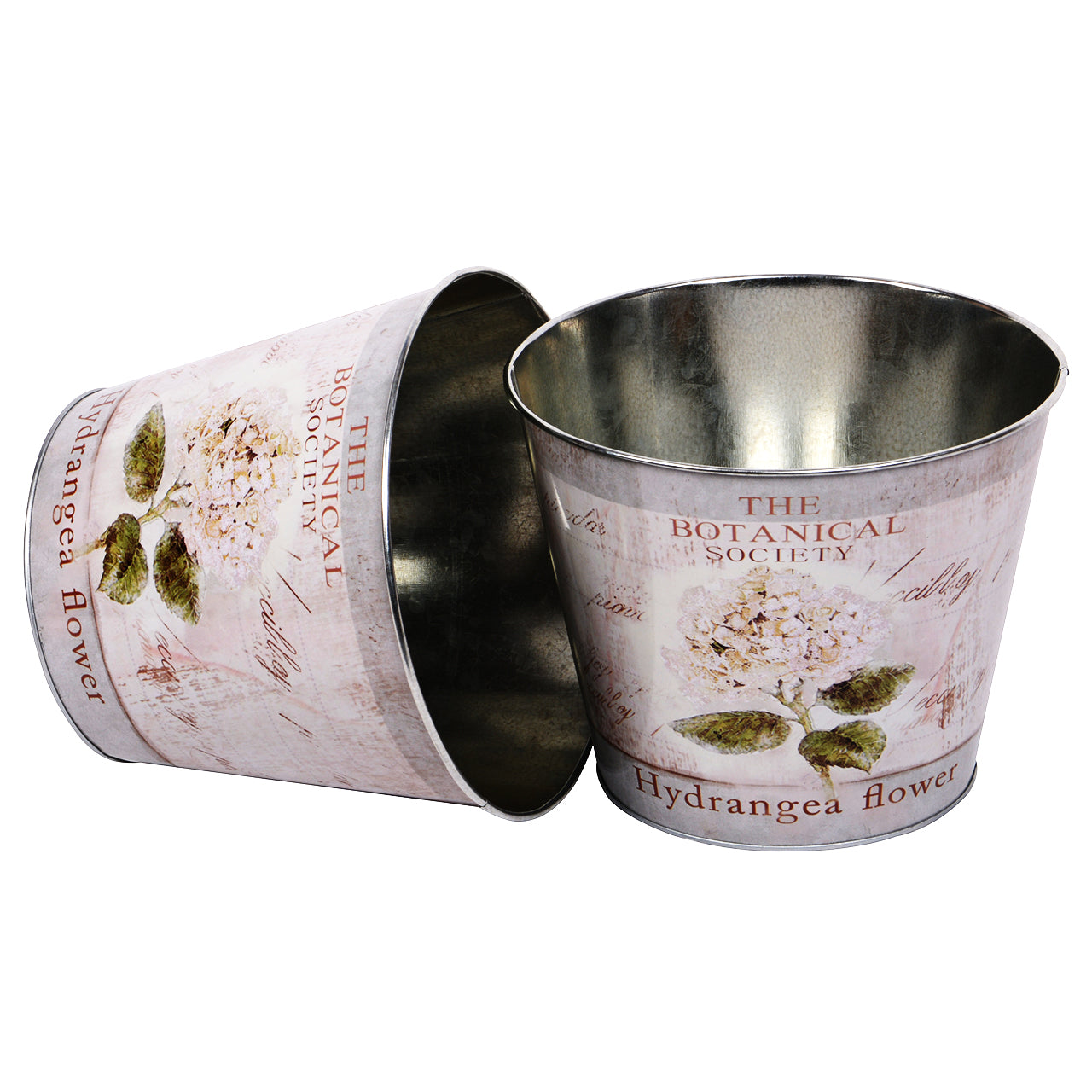 Topf Zink rund Hortensie 2er Set