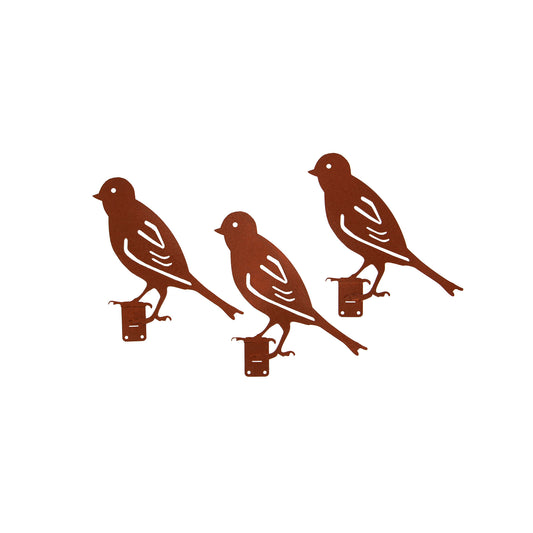 Baumstecker Rost Vögel 3er Set