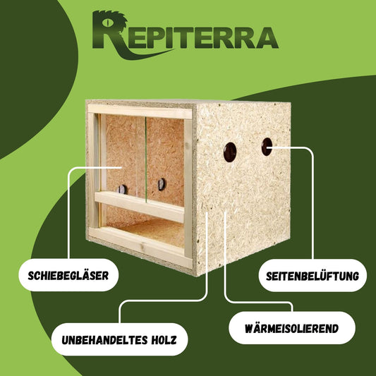 Repiterra Holz Terrarium mit Seitenbelüftung 40x40x40 cm