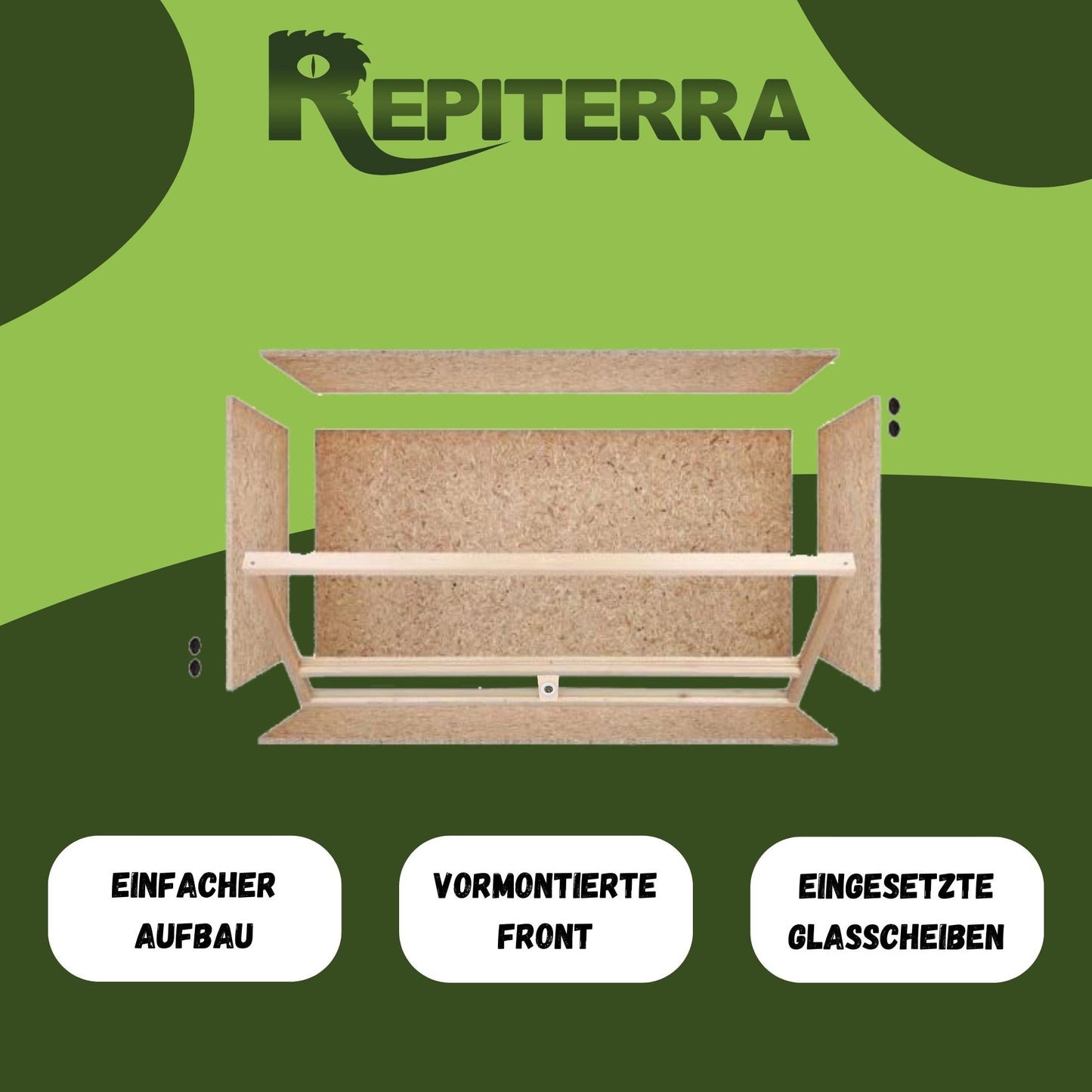 Repiterra Holz Terrarium mit Seitenbelüftung 120x50x50 cm