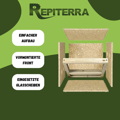 Repiterra Holz Terrarium mit Seitenbelüftung 40x40x40 cm