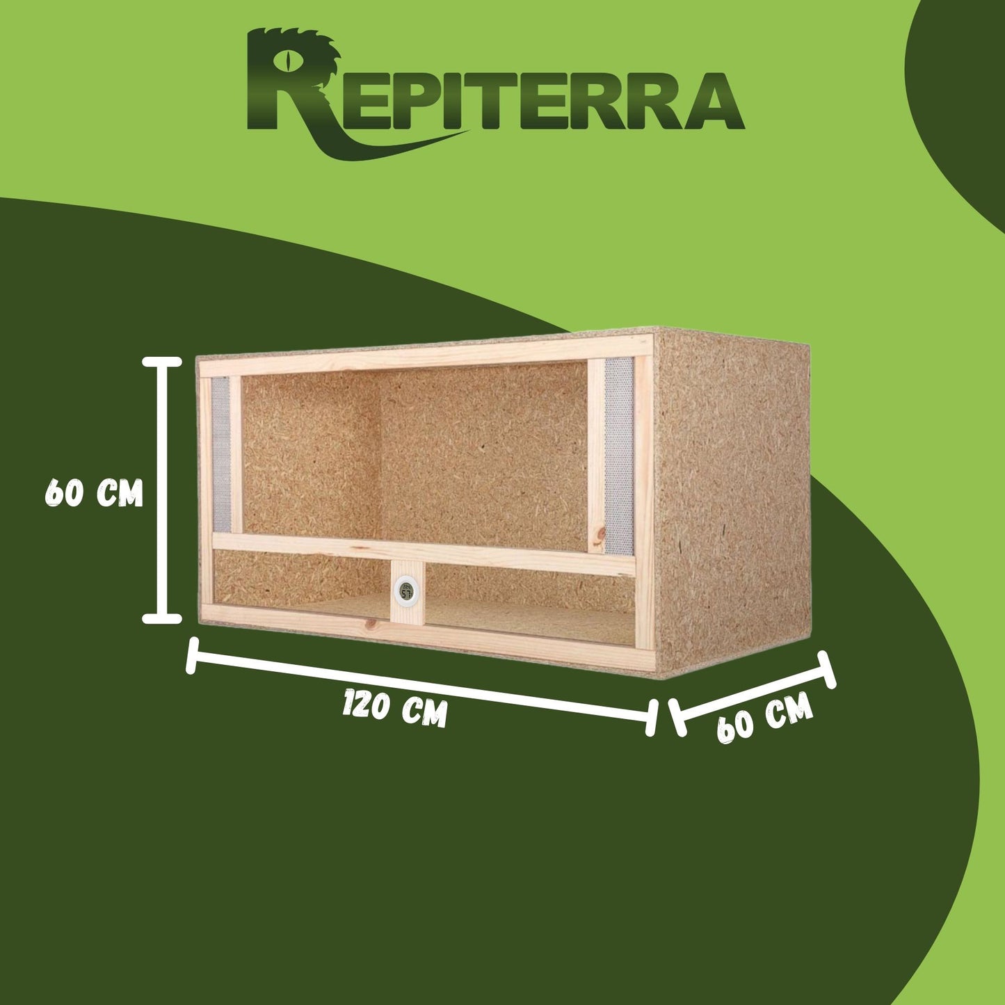 Repiterra Holz Terrarium mit Frontbelüftung 120x60x60 cm